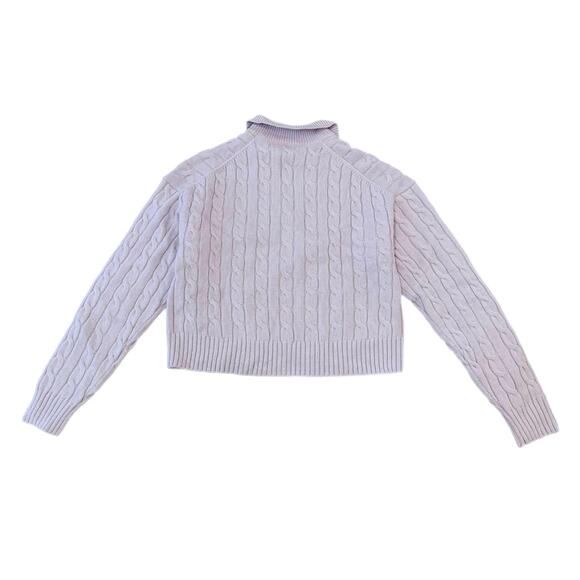 Aritzia Sunday Best Pink Cable Knit V-Neck Collar Lottie Sweater NWOT - Picture 4 of 10